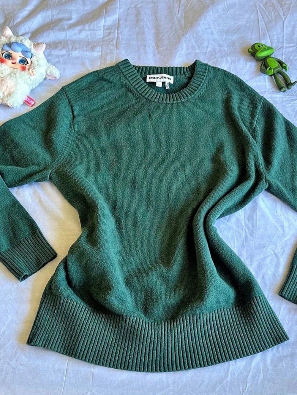 DKNY Jeans Green Crewneck Sweater